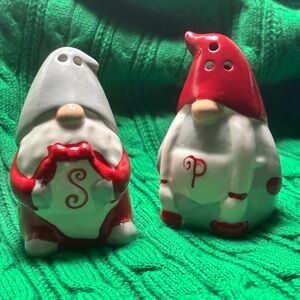 Gnome Salt and Pepper Shaker Set - Red and Gray